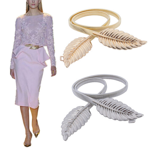 Fashion Women Metal Vintage Belt Leaf Stylish Metal Golden