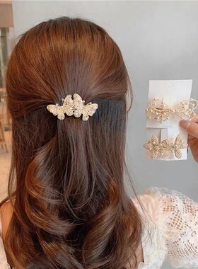 2021 New Headdress Pearl Flower Spring Clip Multilayer Bow