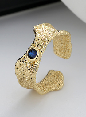 New 925 Sterling Silver Rings for Women Zircon V Gold Color