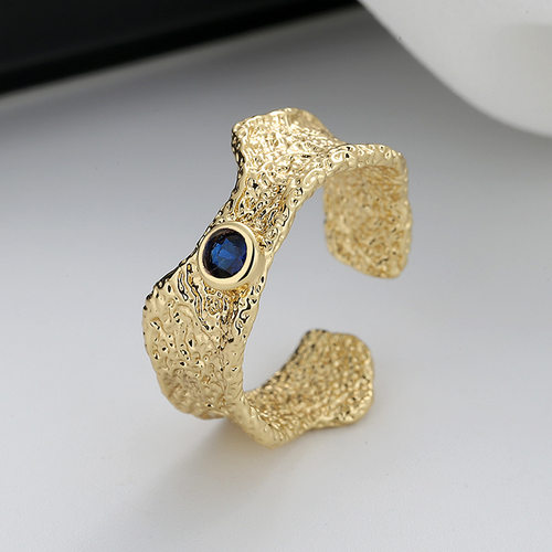 New 925 Sterling Silver Rings for Women Zircon V Gold Color