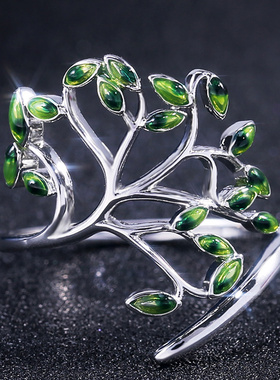 Live Tree Shaped Cocktail Party Women Ring Fresh Stylish