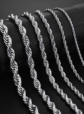 Jiayiqi 2mm-7mm Rope Chain Necklace Stainless Steel Never