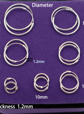 Medium 925 Sterling Silver Small Hoop Earrings For Women