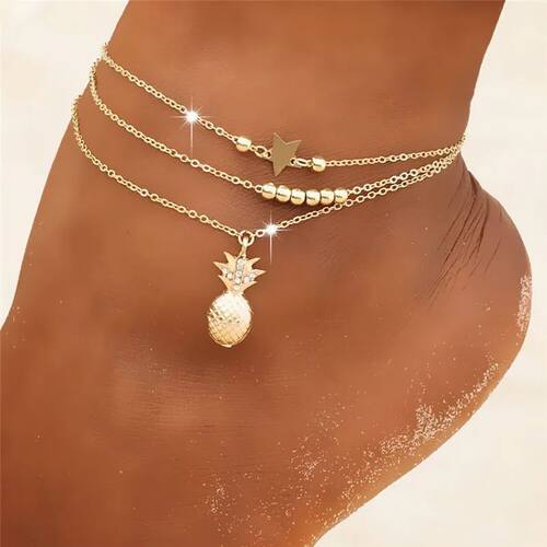 Gold Silver Color Chain Ankle Bracelet On Leg Foot Jewelry