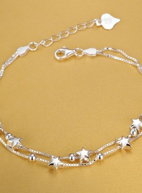 sterling silver Beautiful stars Bracelets for women korean