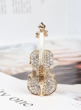 Fashion Women Violin Brooches Pins Punk Personality