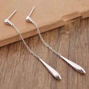 Sterling Silver Earrings For Women Trendy Waterdrop Long