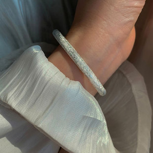 Sterling Silver Flash Sand Bracelet Women Super Flash