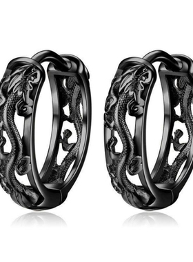 KOFSAC New Vintage Punk Creative Hollow Black Gold Dragon