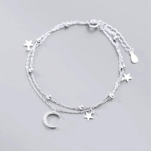 Sparking Sterling Silver Star Moon Bracelets For Women