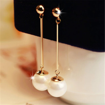 Long Tassel Simulated Pearl Drop Earrings for Women Gift