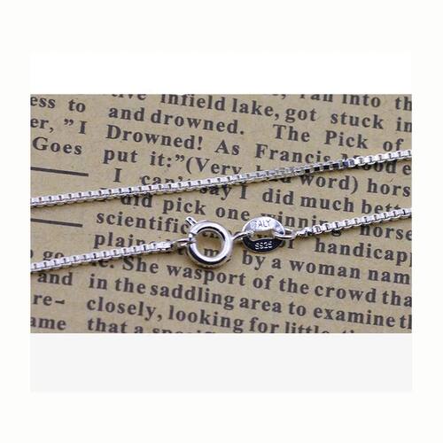 wholesale Sterling Silver 0.8mm Box Chain Necklace for