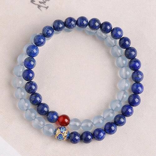 Natural Lapis Lazuli Bracelet for Women, Light Luxury,