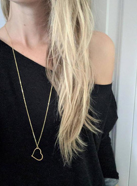 2020 Gold Heart Necklace Sweater Chain for Women NEW Simple