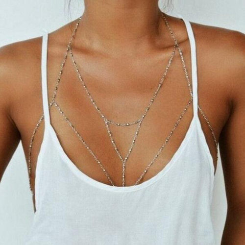 DIEZI Vintage Boho Summmer Gold Silver color Body Chain