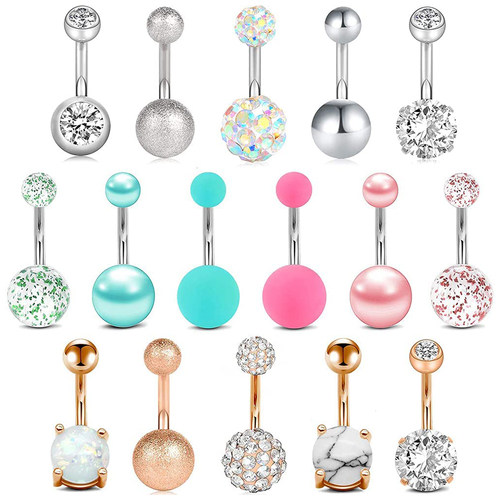 16 Style Belly Button Rings Surgical Steel Belly Ring Navel
