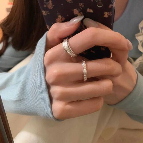 New Sterling Silver Simple Ring Charm Personality Women's Ri