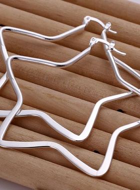 hot sale 925 Stamped silver big earrings lovely nice