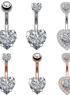 Navel Earring Belly Piercing Steel Belly Button Rings Cryst