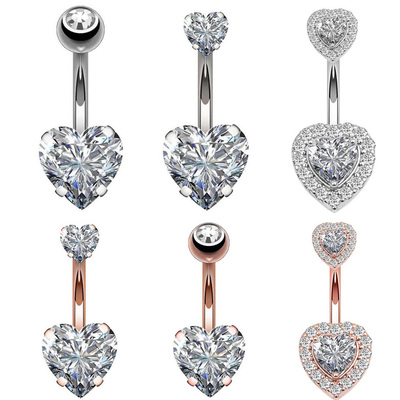 Navel Earring Belly Piercing Steel Belly Button Rings Cryst