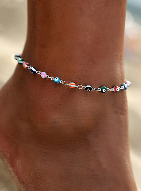 Bohemian Turkish Eyes Beads Anklets For Women Summer Ocean