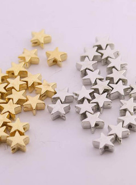 200pcs/lot 6*6mm Inside Hole 1mm CCB Gold Silver Color Star