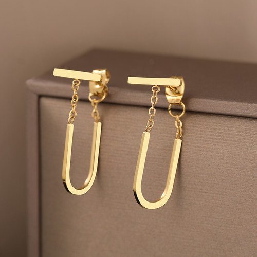 Stainless Steel Earrings Simple Geometric Stick Gothic Hip