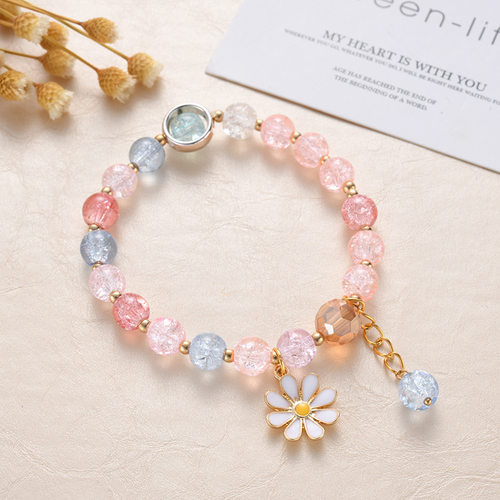 2022 New Korean Flowers Daisy Bracelets Bohemian Colorful