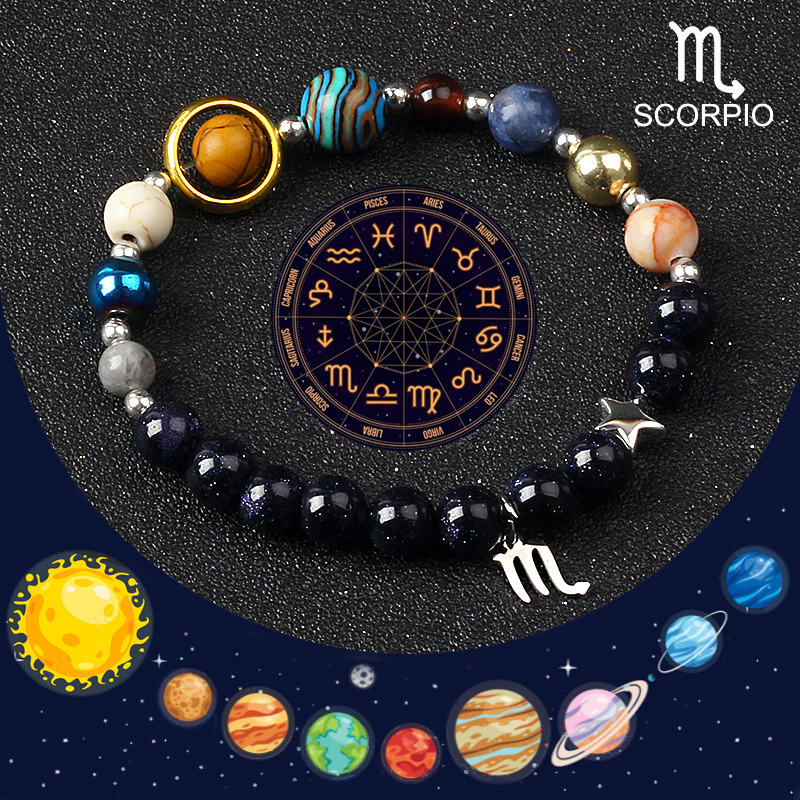 Eight Planets 12 Constellation Bracelets for Women Natural