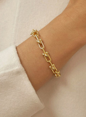 Women Bracelet Hip-hop Punk U-shaped Chain Bracelet for