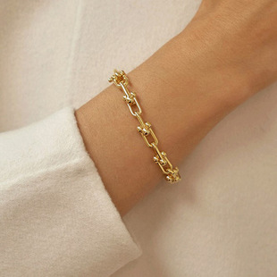 Women Bracelet Hip-hop Punk U-shaped Chain Bracelet for