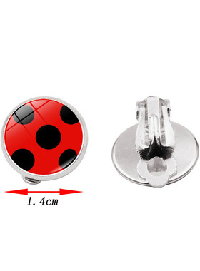 2020 New Ear Clip Ladybug Earrings Cosplay Ladybug Circle