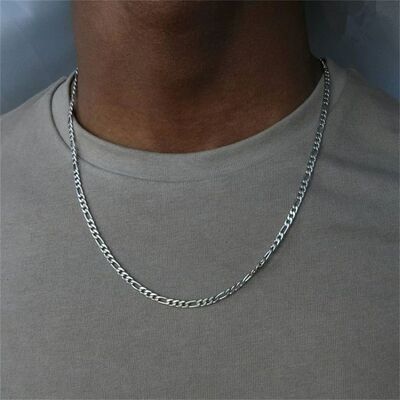 Fashion New Figaro Chain Necklace Men's Punk Silver Color