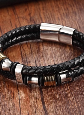 2021 Genuine Leather Bracelet Double Layer 19/21/23CM Gold