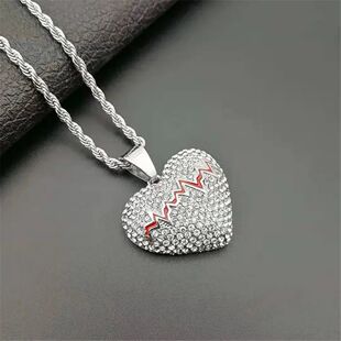 Zircon Full Dainty Silver Pendant Necklace Heart Luxury