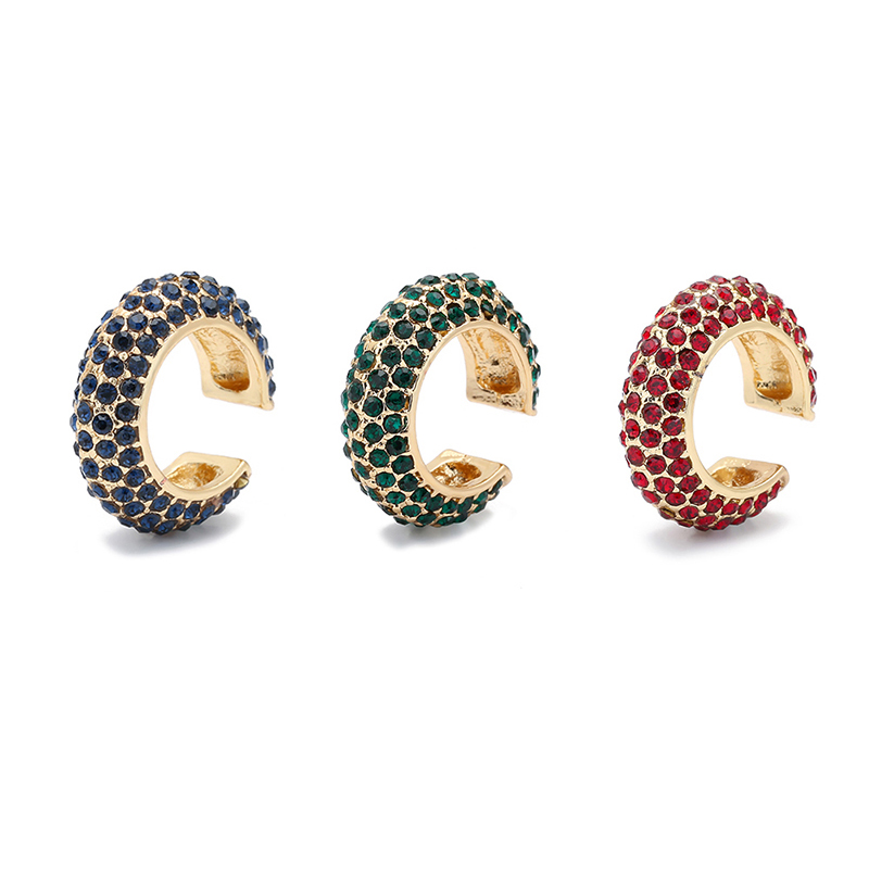 Multicolor Crystal CZ Circle Ear Cuff On Earrings for Women