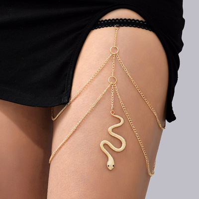 Ladies Sexy Gold Color Metal Multilayer Leg Chain For Women