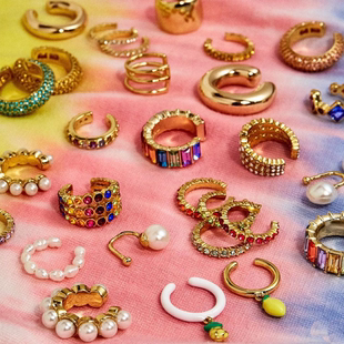 2023 Cuff Statement Rhinestone Clip Earrings Earcuffs Jewelr