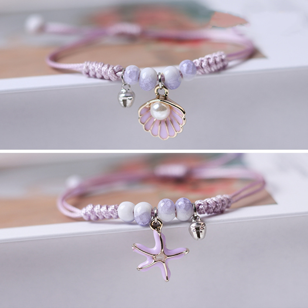 Creative Handmade Starfish Shells Pearl Pendant Adjust