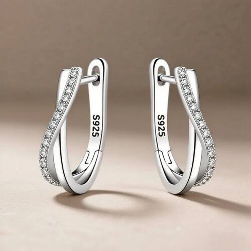 Sterling Silver Zirconia Crystal Earrings For Women Classic
