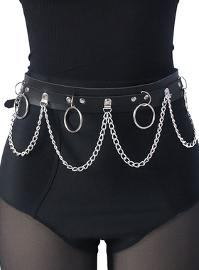 Sexy Women Gothic Hiphop Belt With Chain Harajuku Punk