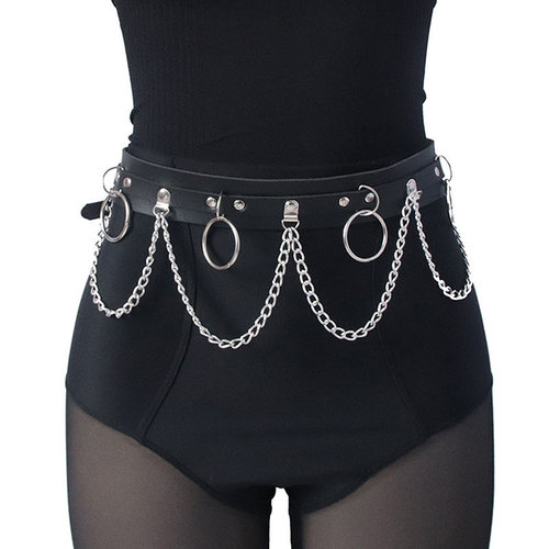 Sexy Women Gothic Hiphop Belt With Chain Harajuku Punk