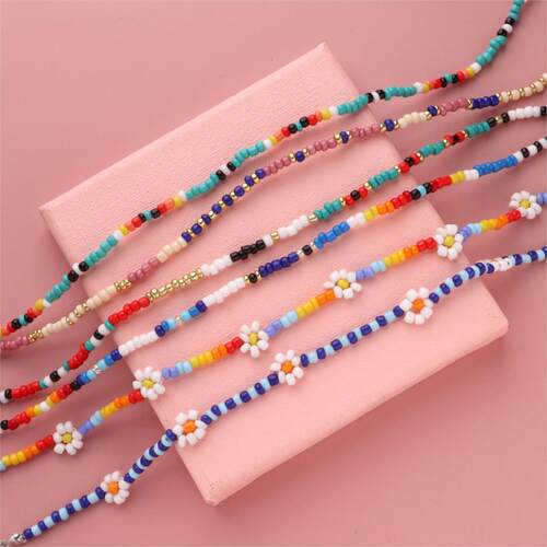 Bohemian Flower Daidy Colorful Beads Anklets For Women