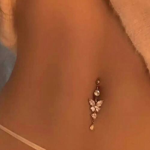 1pc Elegant Stainless Steel Belly Button Ring 14G -