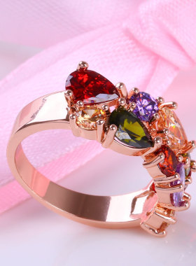 New Crystal Zircon Rings Classic Semi-precious Stone Stud