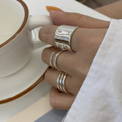 S925 Sterling Silver Rings For Women Korean Circular Ring