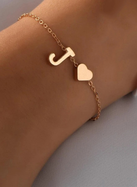 New Punk 26 Alphabet With Heart Pendant Summer Beach