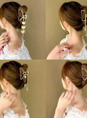 Butterfly Hair Claw Vintage Long Pendant Hair Clips Elegant