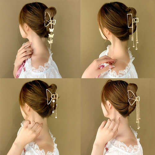 Butterfly Hair Claw Vintage Long Pendant Hair Clips Elegant