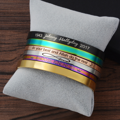 Customized Laser Engraved Bracelet For Men & Women Rose Gol